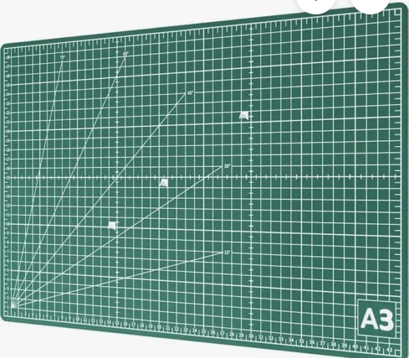Snijmat / plak knutsel mat A3 groen met lineaal