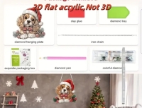 Diamond painting -  kerst hond - raamhanger