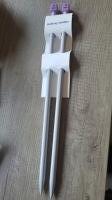 2 Breinaalden  met knop -   35 cm lang / dikte 10.0 mm