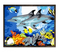 Diamond painting  / Dolfijnen en vissen/ 40x50cm