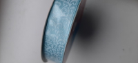 Gekleurd lint - lint blauw bedrukt / 10 m x 1.5 cm