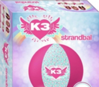 strandbal  -K3- roze blauw 33 cm