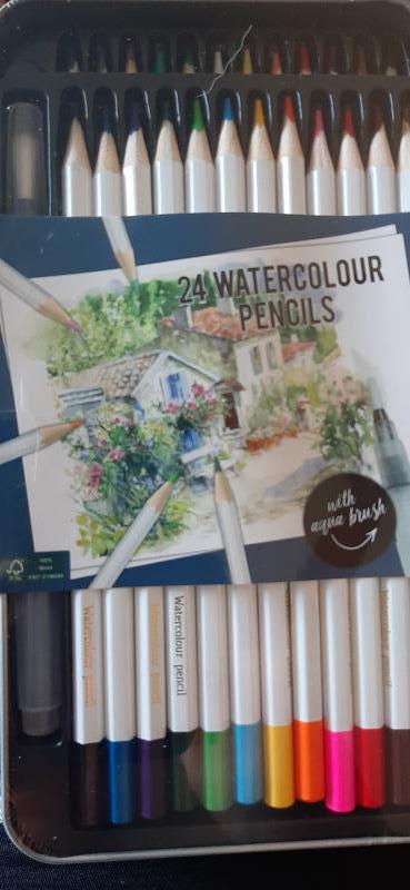 24 Watercolour pencils/ water kleurpotloden