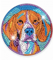 Diamond painting  - onderzetters  4 x Honden/ Mozaïek