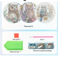 Diamond painting- Pannenonderzetters -  3 xUil