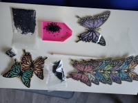 Onderzetters vlinders -10 x met houder