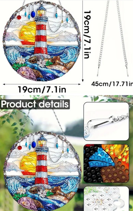 Diamond painting  - raamhanger- vuurtorens