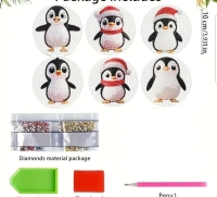 Onderzetters - kerst- 6 - pinquins