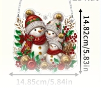 Kerst  raamhanger Diamond painting  Sneeuwpoppen