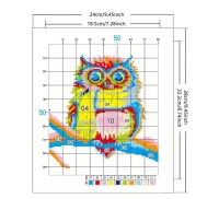 Borduurset  - uil / uiltje met sjaal / 11 CT