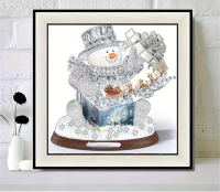 Kerst Diamond painting Sneeuwpop- 30x30 cm