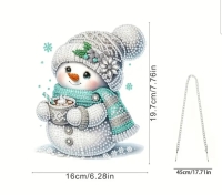 Diamond painting- Sneeuwpop   Raamhanger
