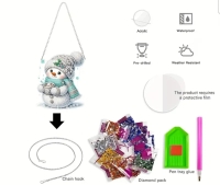 Diamond painting- Sneeuwpop   Raamhanger