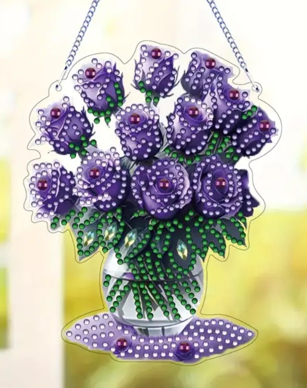 D. p. raamhanger Paarse  bloemen