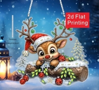 raamhanger Diamond painting hertje kerst