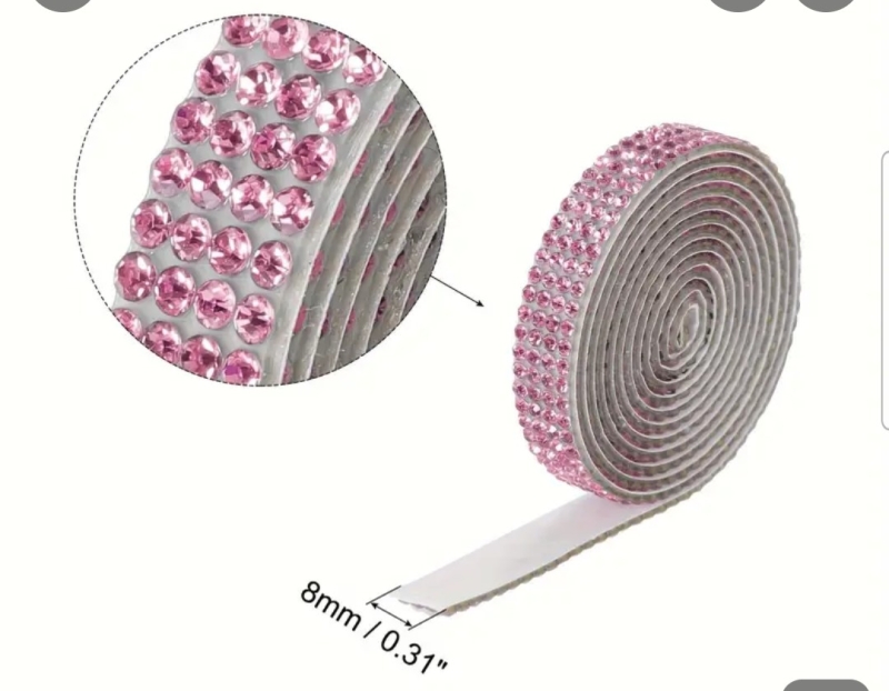 Strassteentjes zelfklevend - roze glitter