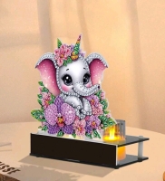 Diamond painting- kaarsenhouder- Olifant