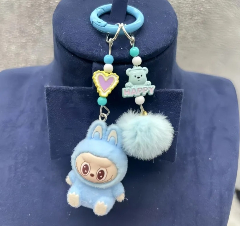 Sleutelhanger Labub blauw