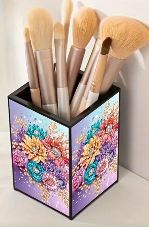 Pennenbakje Make-up  Diamond painting- Bloemen