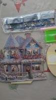 Diamond painting- kersthuis op standaard