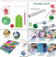 Diamond painting canvasdoek- kerst sneeuwpop