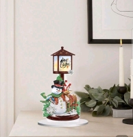 Kerst Diamond painting  Sneeuwpop met lantaarn standaard