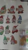 Diamond painting kerstboom hangers- kerstman - set 1