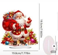 Kerst Diamond painting  - kerstman op standaard