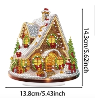 Kerst Diamond painting  kersthuisje op standaard