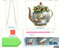 Theepot met kerst - d.p. raamhanger