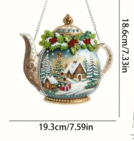 Theepot met kerst - d.p. raamhanger