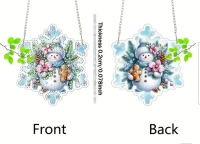 Sneeuwvlok met sneeuwpop- raamhanger- d.p.