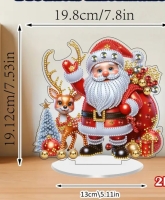 Diamond painting Kerstman + rendier standaard