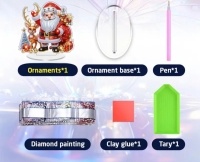 Diamond painting Kerstman + rendier standaard