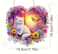 Raamhanger witte kat ❤️ Diamond painting