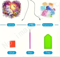 Raamhanger witte kat ❤️ Diamond painting