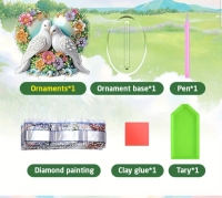 Diamond p.- Duiven in Hart - standaard