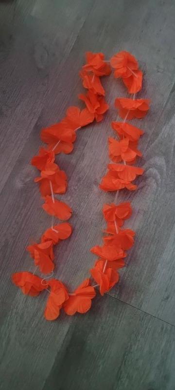 Carnaval- bloemenkrans - oranje / hawaii