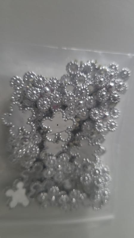Zilverkleurige bloemen - 1.5 cm / 50 st