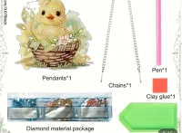 Diamond painting raamhanger- kuiken in mand