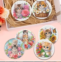 Diamond p.  - 6 x katten onderzetters