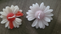 Sierkaarsjes - 2 x Margriet wit rood