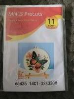 Borduur set -doek met vlinder 32x32 cm