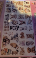 Papieren dieren plaatjes + foamblokjes
